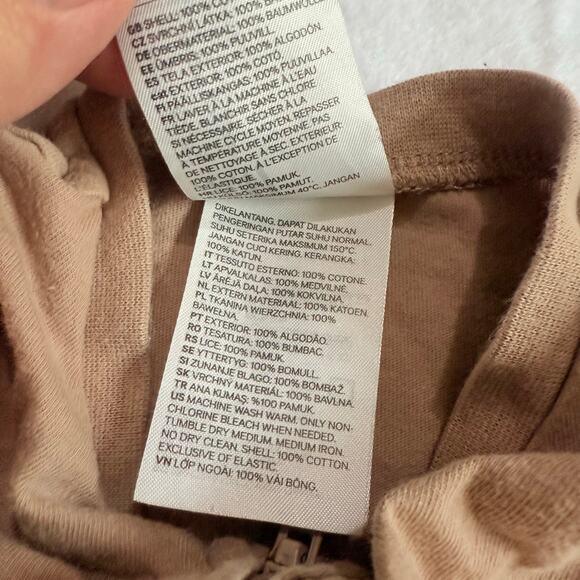 H&M Tan Romper Zip Up Shorties Outfit Tan Baby Boy 3 Months Gender Neutral - Picture 6 of 6